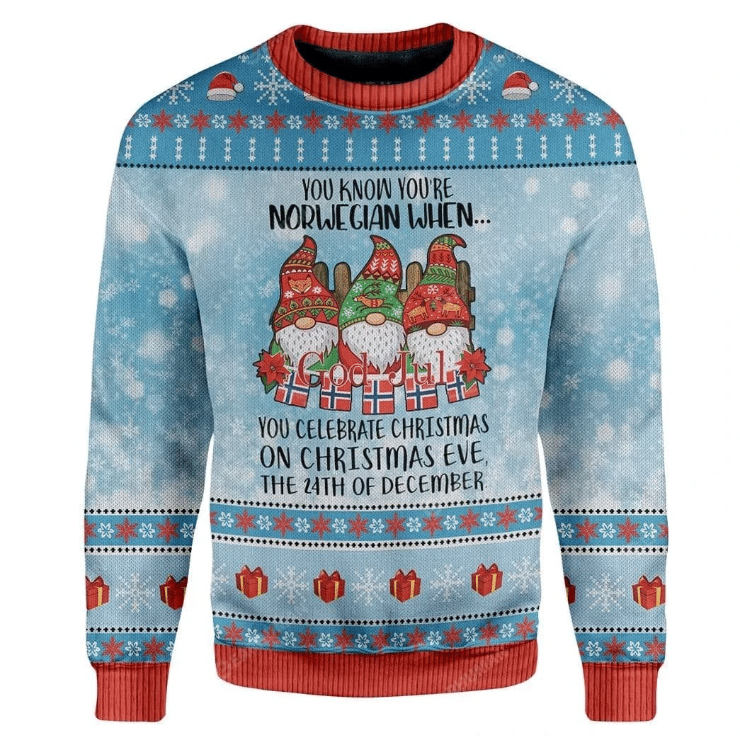 Norwegian Ugly Christmas Sweater, Perfect Holiday Gift
