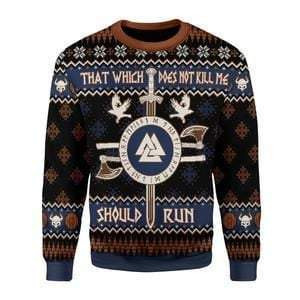 Not Kill Me Should Run Viking Ugly Christmas Sweater, Perfect Holiday Gift
