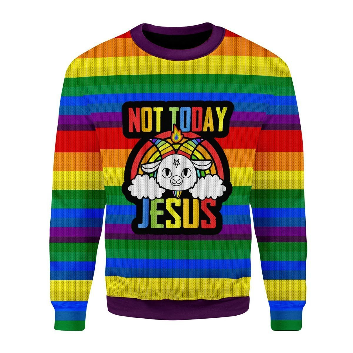 Not Today Jesus Ugly Christmas Sweater, Perfect Holiday Gift
