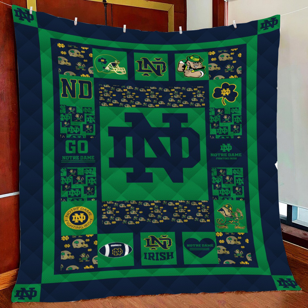 Notre Dame Fighting Irish Ver5 Fleece Blanket Quilt Blanket