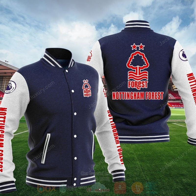 Nottingham Forest Dark Blue Varsity Baseball Jacket for Men & Women | Soccer Team Fan Gift