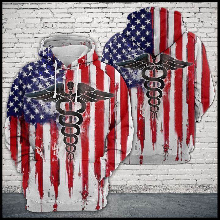 Nurse Usa Flag 3D All Over Print Hoodie & Zip Hoodie
