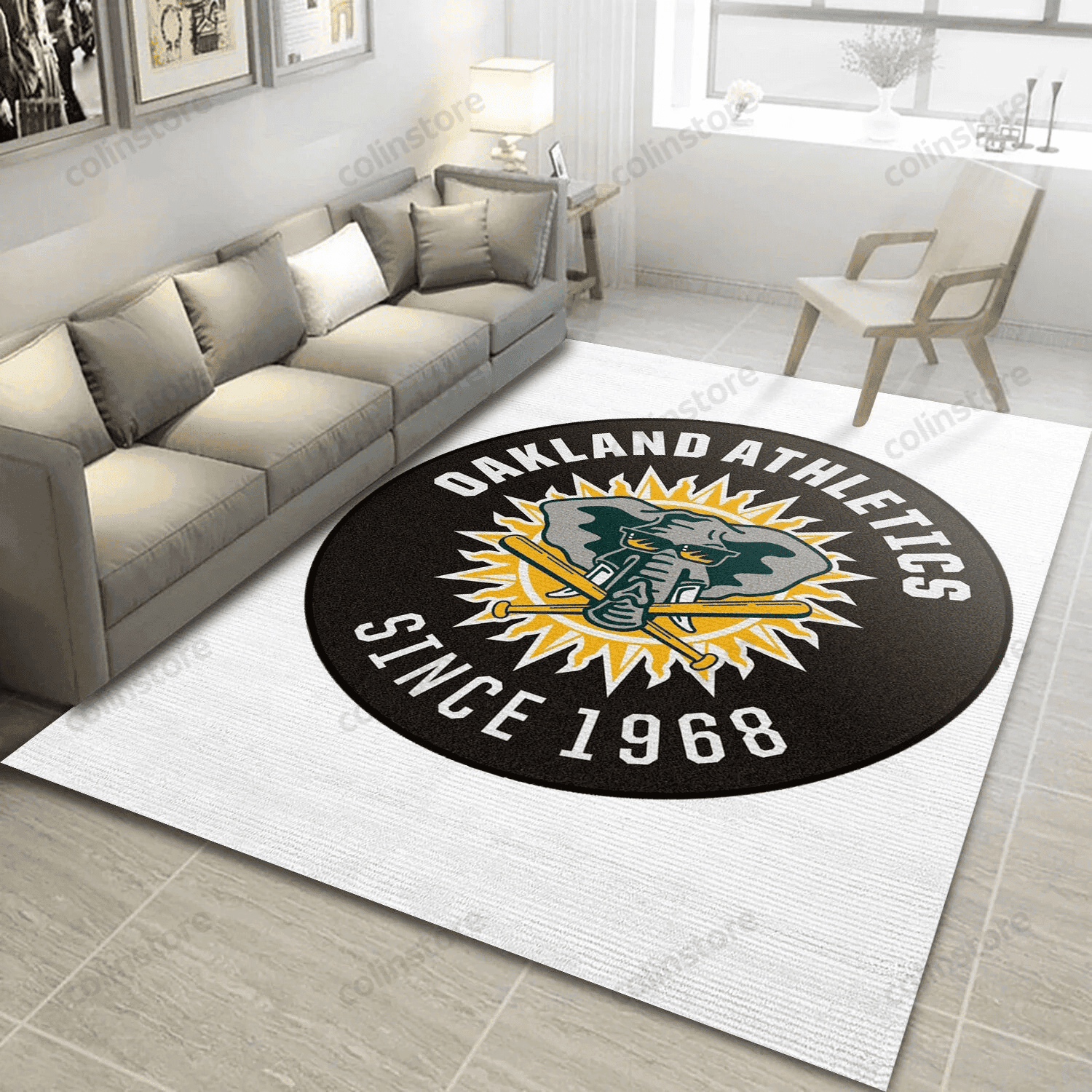 Oakland Athletics 1968 3D Rectangle Area Rug – Full Print Carpet For Living Room & Bedroom Home Decor