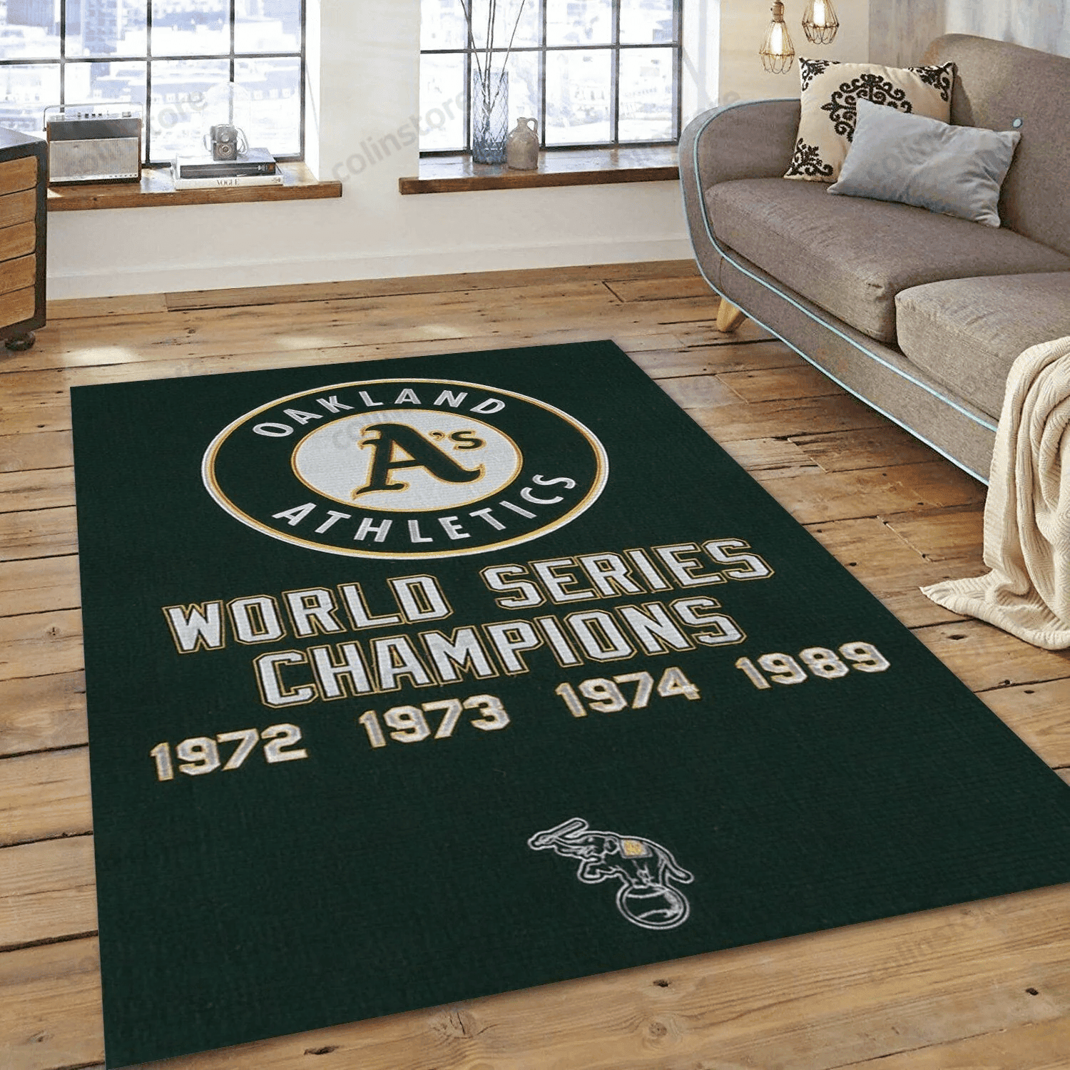 Oakland Athletics Champions 3D Rectangle Area Rug – Full Print Carpet For Living Room & Bedroom Home Decor