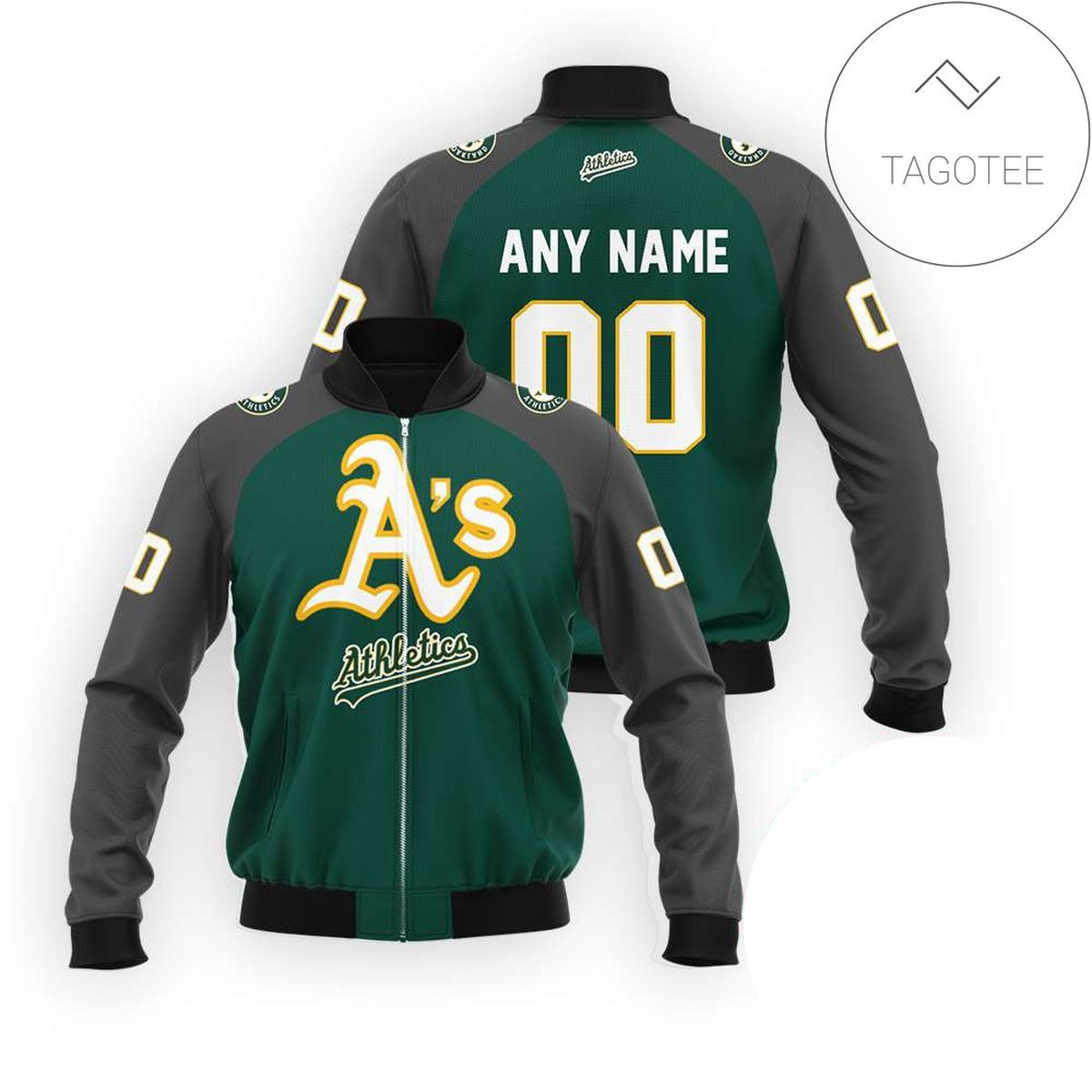 Oakland Athletics Personalized Name Number Green Bomber Jacket | MLB Team Jacket for Men & Women | Baseball Fan Gift