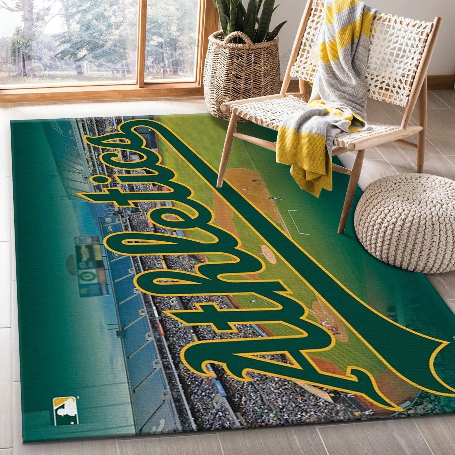 Oakland Athletics Wincraft Rectangle Area Rug – Full Print Carpet For Living Room & Bedroom Home Decor