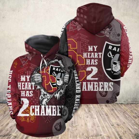 Oakland Raiders 3D All Over Print Hoodie & Zip Hoodie