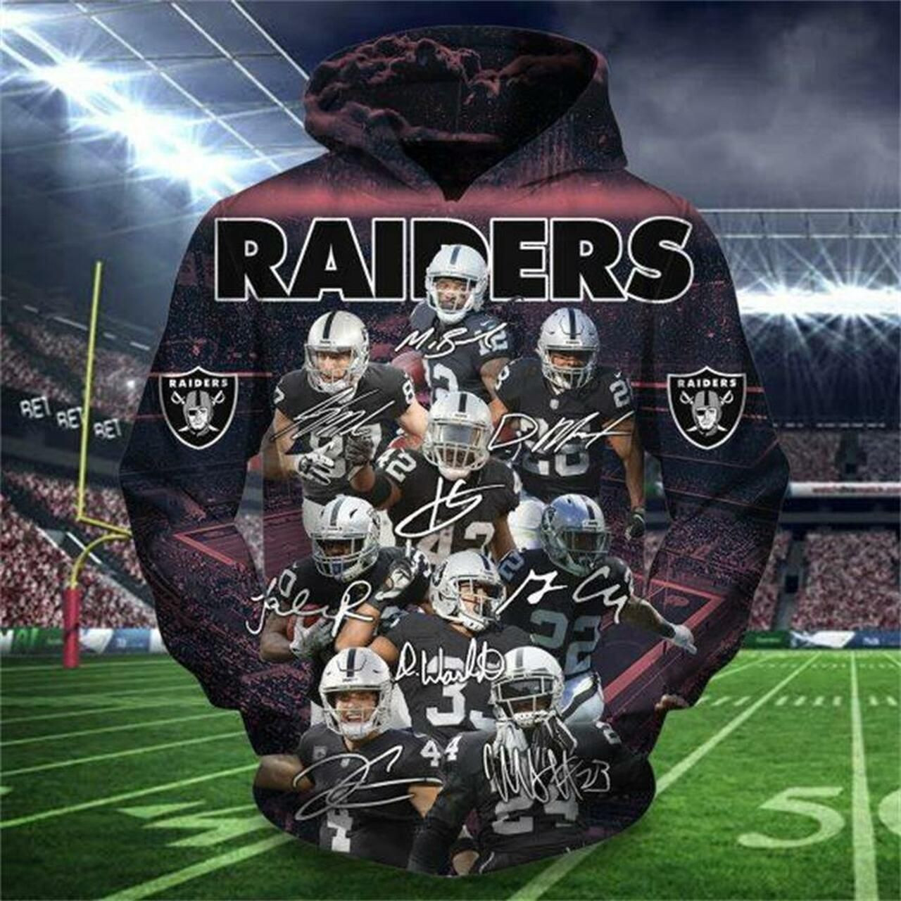 Oakland Raiders 3D All Over Print Hoodie & Zip Hoodie