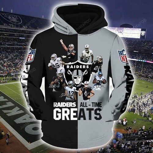 Oakland Raiders All Time 3D All Over Print Hoodie & Zip Hoodie
