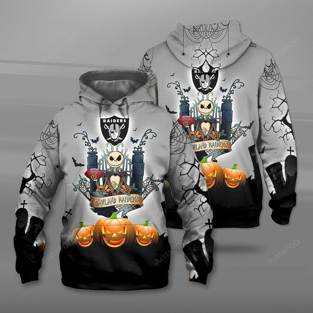 Oakland Raiders Halloween Holiday 3D All Over Print Hoodie & Zip Hoodie