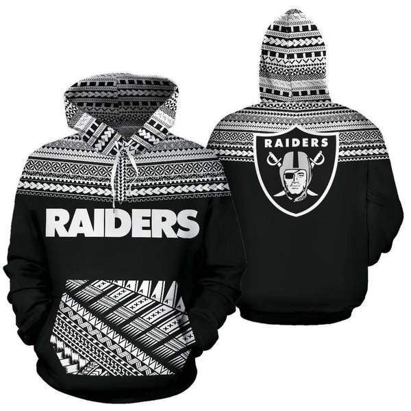 Oakland Raiders Ncaa Football Maori Tattoo V2 3D All Over Print Hoodie & Zip Hoodie