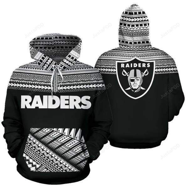 Oakland Raiders Ncaa Football Maori Tattoo V2 3D All Over Print Hoodie & Zip Hoodie