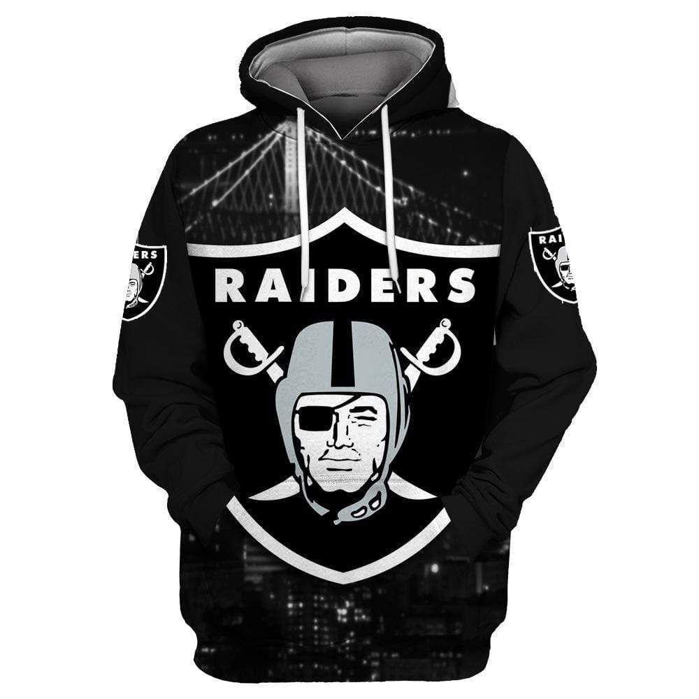 Oakland Raiders Pocket 3D All Over Print Hoodie & Zip Hoodie