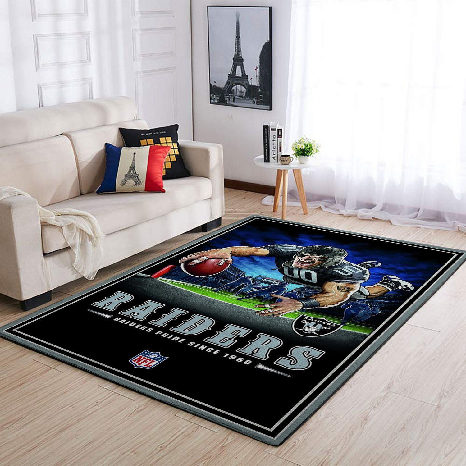 Oakland Raiders Team Pride Nice Gift Rectangle Area Rug – Full Print Carpet For Living Room & Bedroom Home Decor