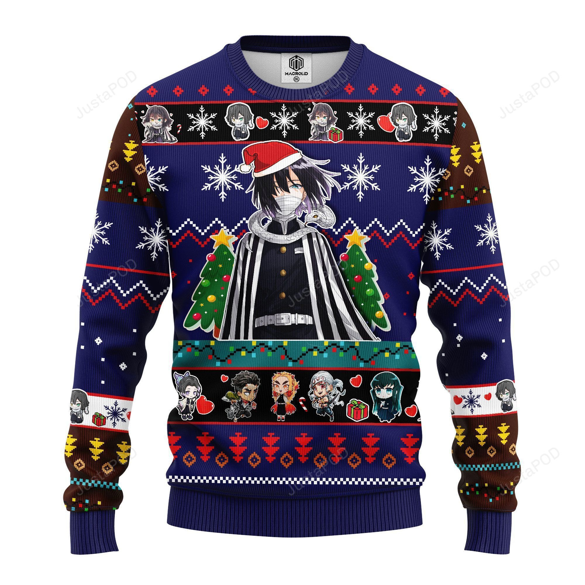 Obanai Iguro Demon Slayer Anime Ugly Christmas Sweater, Perfect Holiday Gift
