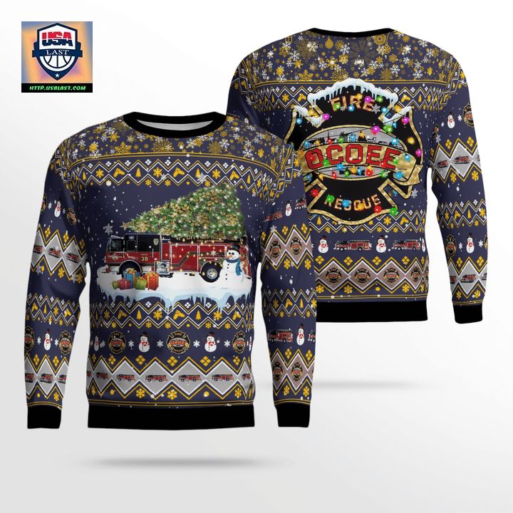 Ocoee Fire Department Christmas AOP Sweater