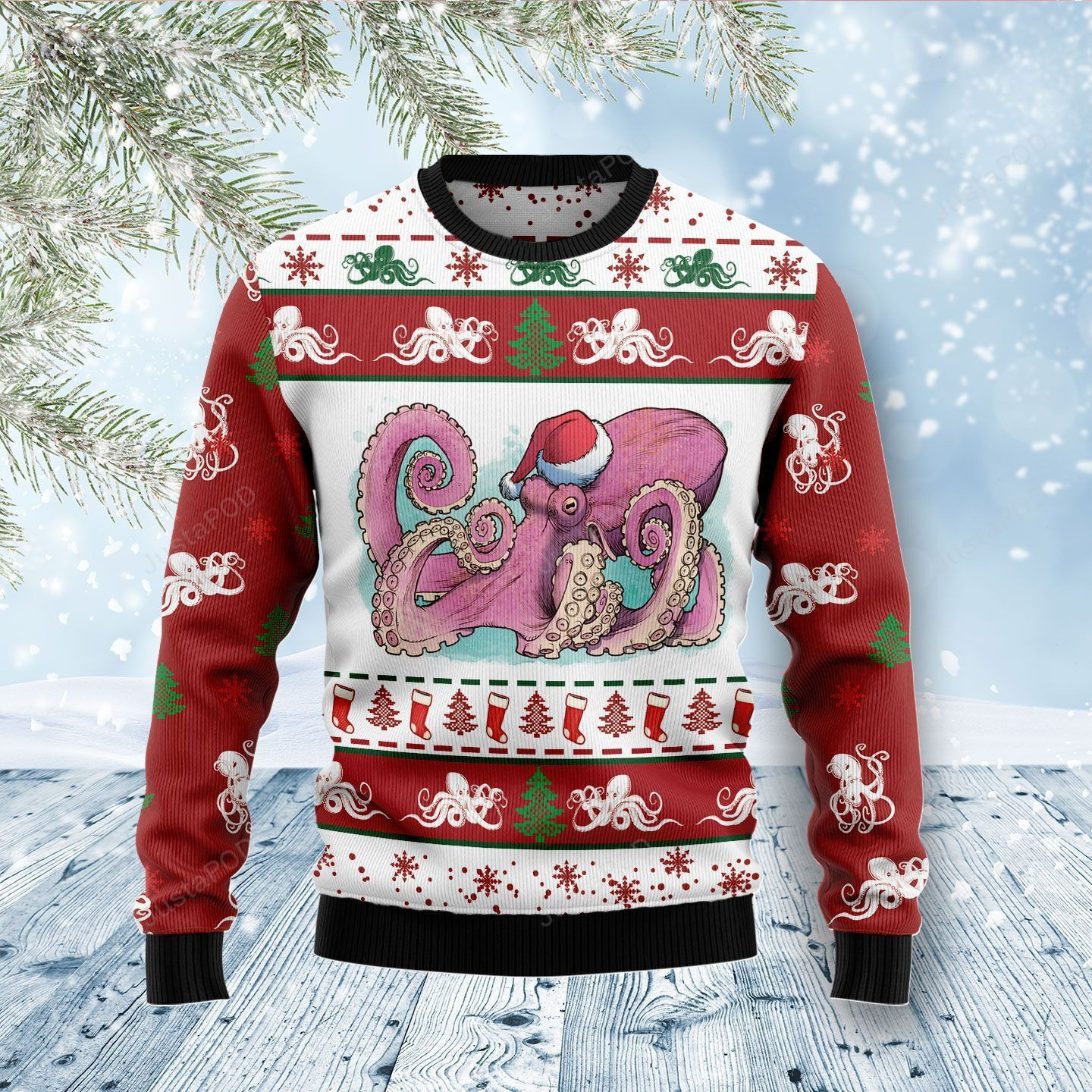 Octopus Noel Ugly Christmas Sweater, Perfect Holiday Gift