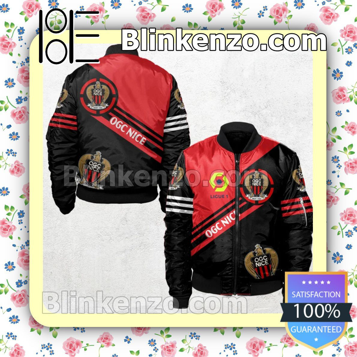 Ogc Nice Ligue 1 Bomber Jacket | Streetwear Jacket for Men & Women | Fan Gift