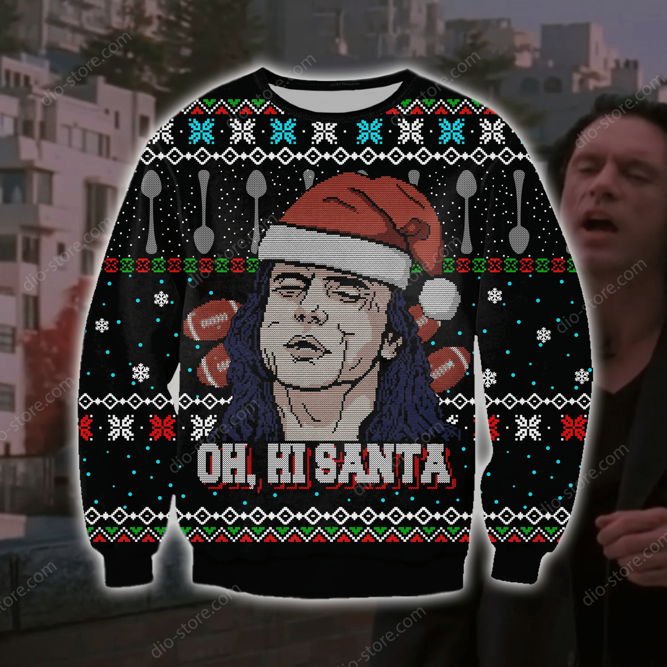 Oh Hi Santa Knitting Pattern 3D Print Ugly Christmas Sweater
