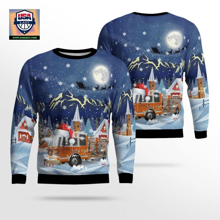 Ohio Bethesda Fire Department Christmas AOP Sweater