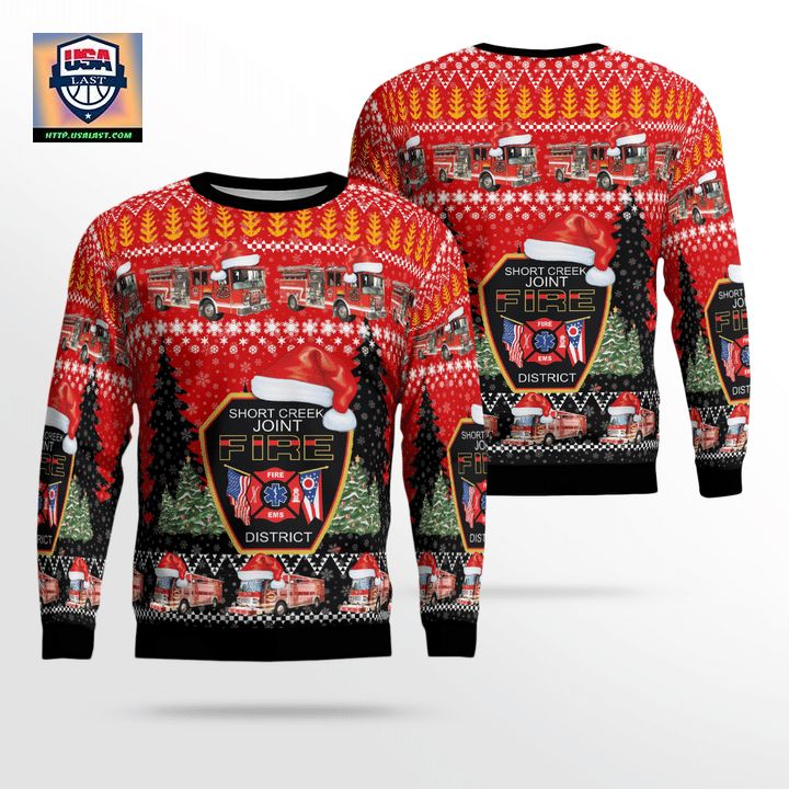 Ohio Short Creek Joint Fire District Christmas Sweater 3D