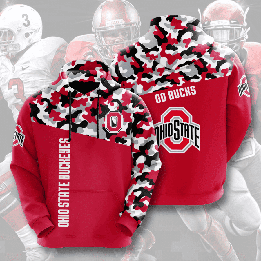 Ohio State Buckeyes 3D All Over Print Hoodie & Zip Hoodie