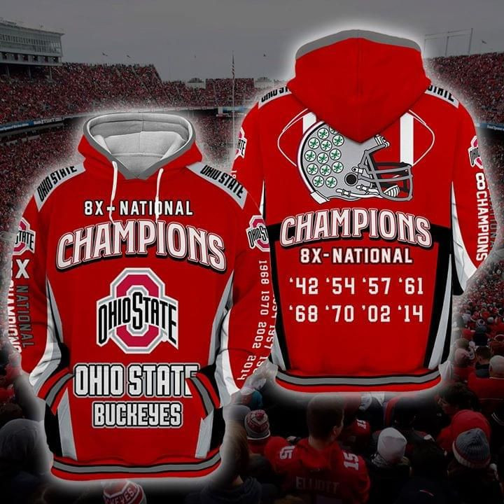 Ohio State Buckeyes 3D All Over Print Hoodie & Zip Hoodie
