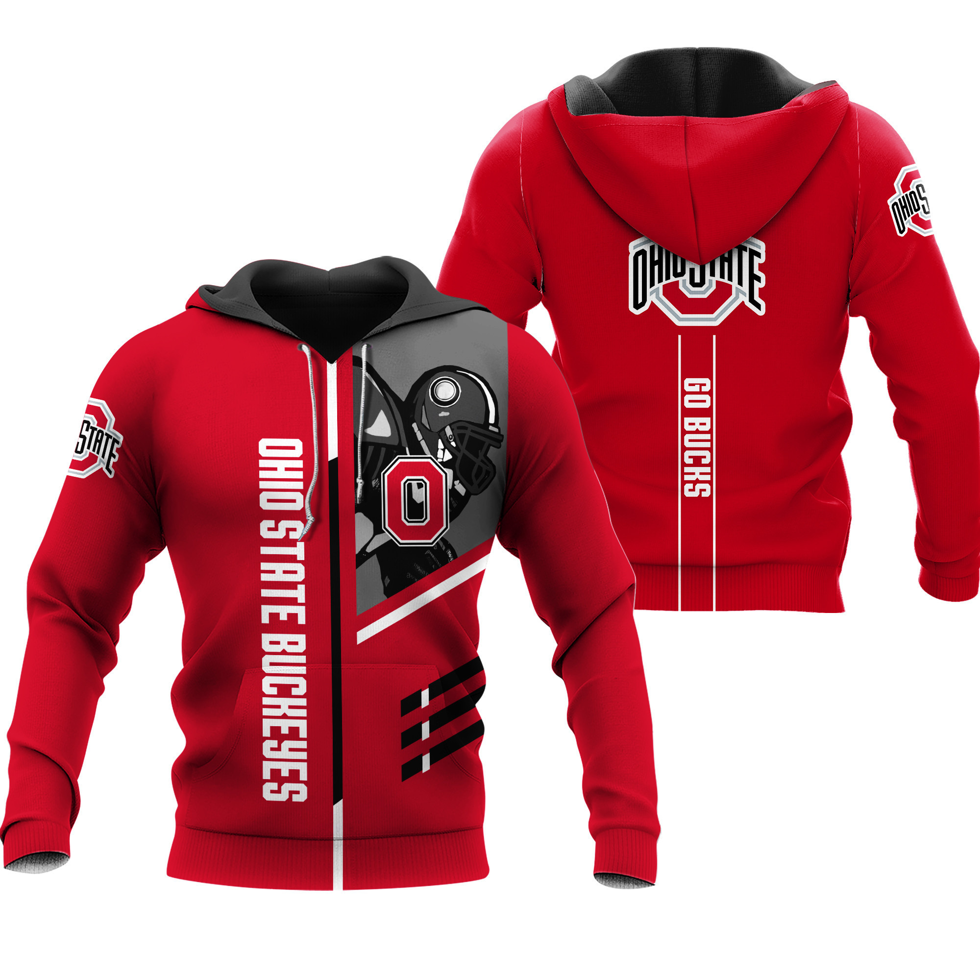 Ohio State Buckeyes 3D All Over Print Hoodie & Zip Hoodie