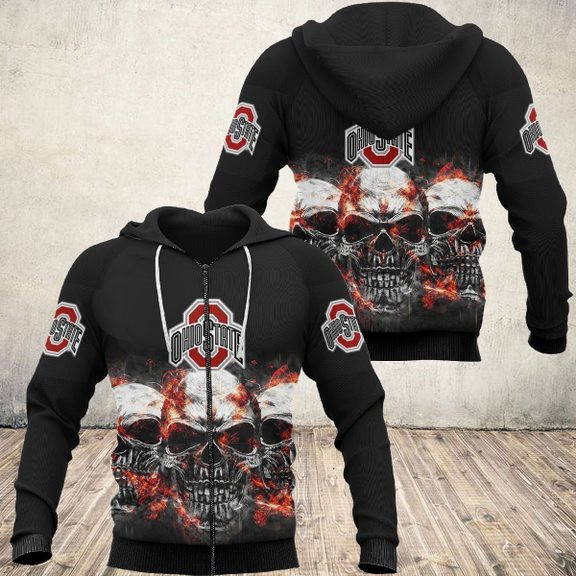 Ohio State Buckeyes 3D All Over Print Hoodie & Zip Hoodie