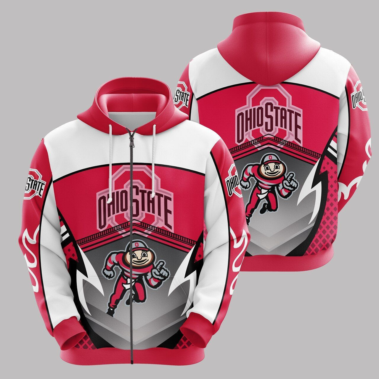 Ohio State Buckeyes 3D All Over Print Hoodie & Zip Hoodie
