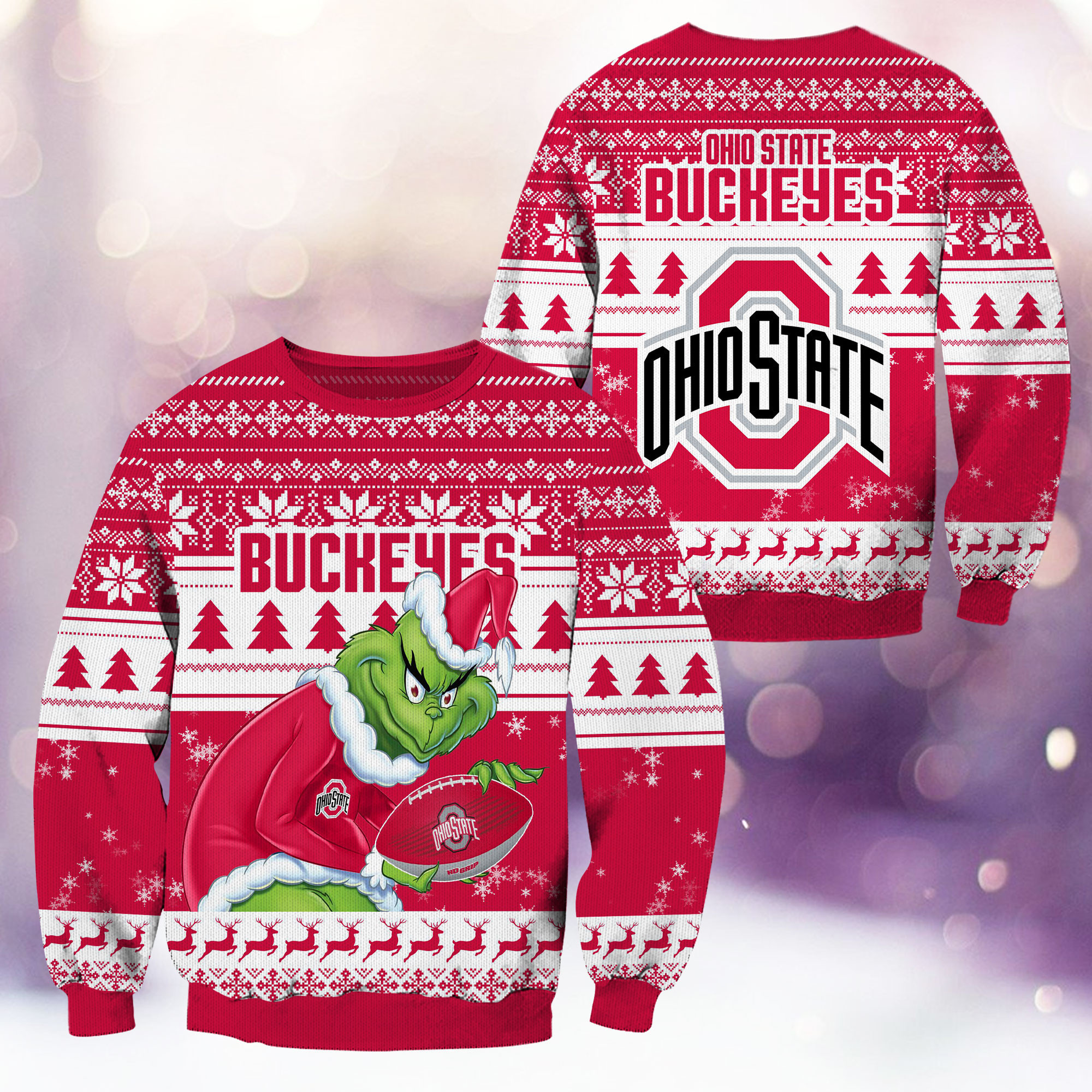 Ohio State Buckeyes Grinch Ugly Christmas Sweater,