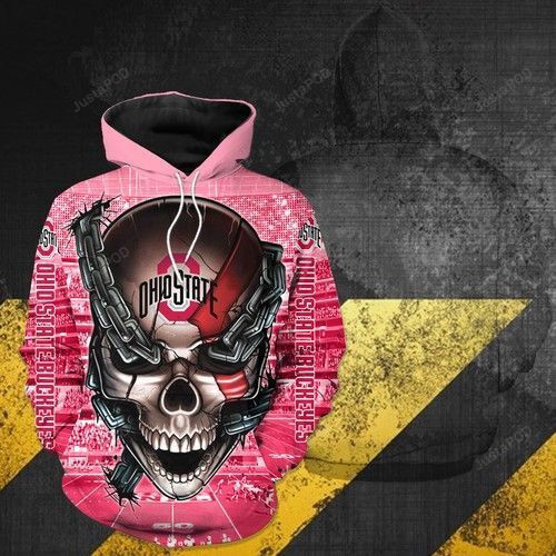Ohio State Buckeyes Meta Skull 3D All Over Print Hoodie & Zip Hoodie