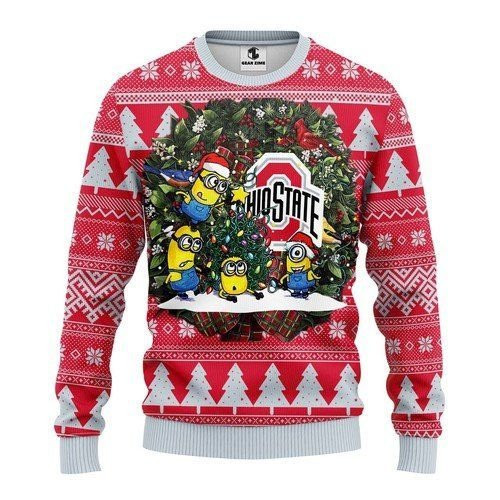 Ohio State Buckeyes Minion For Unisex Ugly Christmas Sweater,