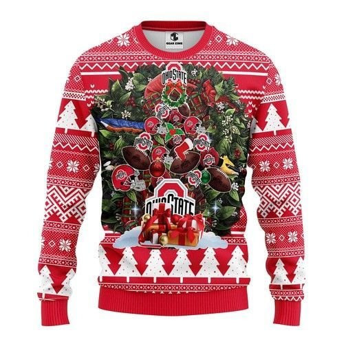 Ohio State Buckeyes Tar Heels Tree Christmas Ugly Christmas Sweater,
