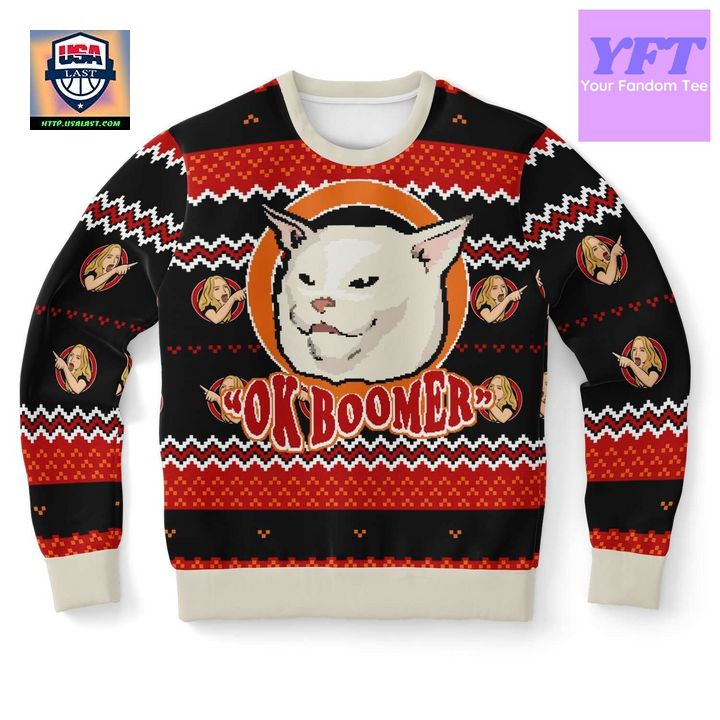 Ok Boomer Funny Meme Design 3d Ugly Christmas Sweater