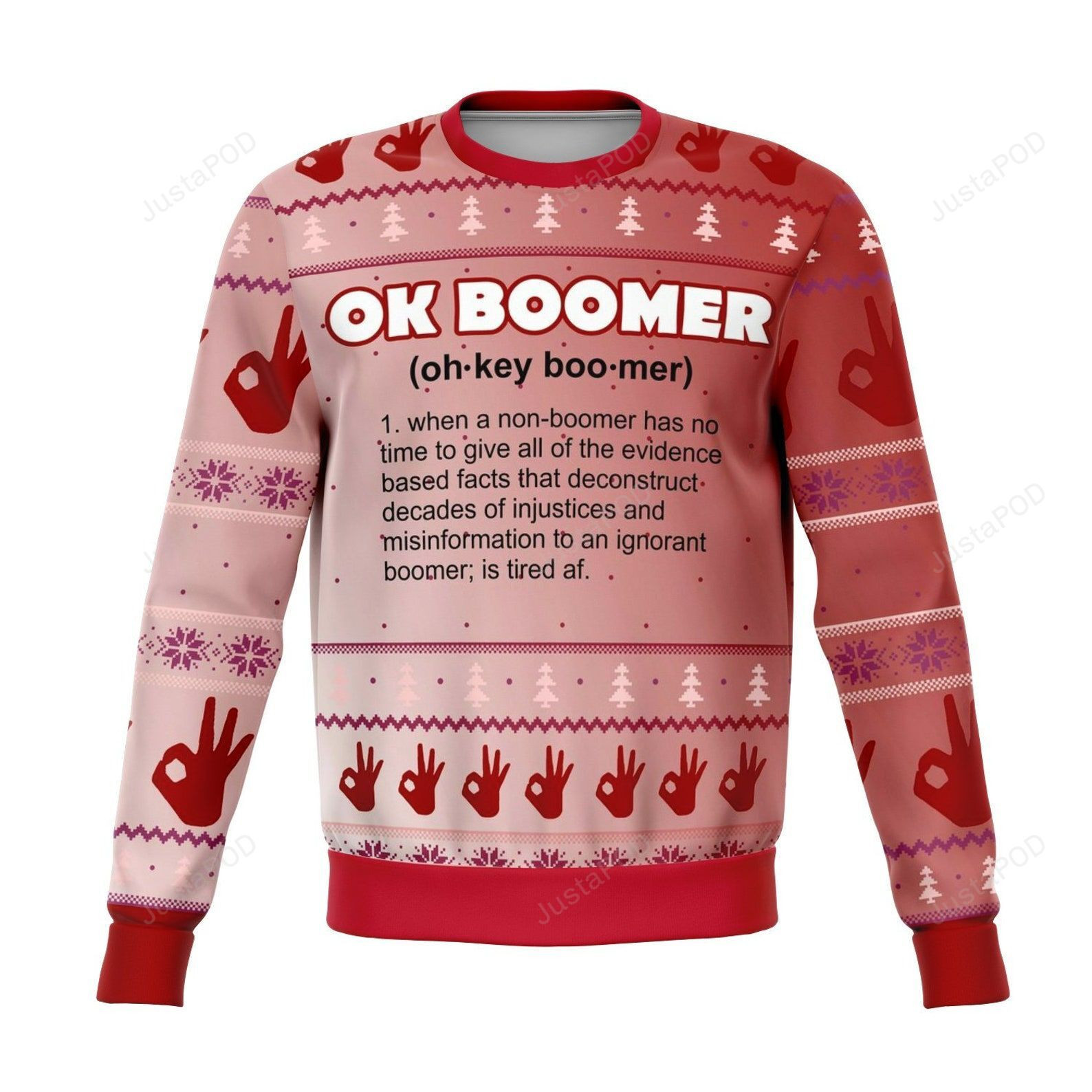 Ok Boomer Mean Ugly Christmas Sweater,