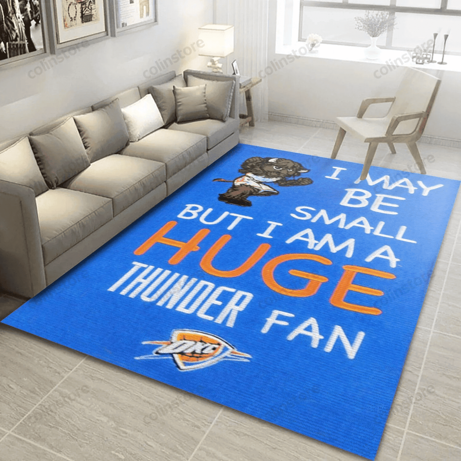 Oklahoma City Thunder Fan 3D Rectangle Area Rug – Full Print Carpet For Living Room & Bedroom Home Decor