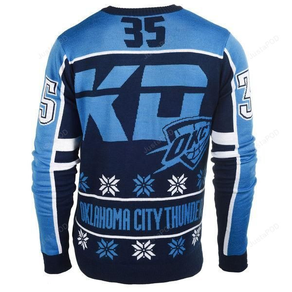 Oklahoma City Thunder Fc Navy Kevin Durant #35 Ugly Christmas Sweater,