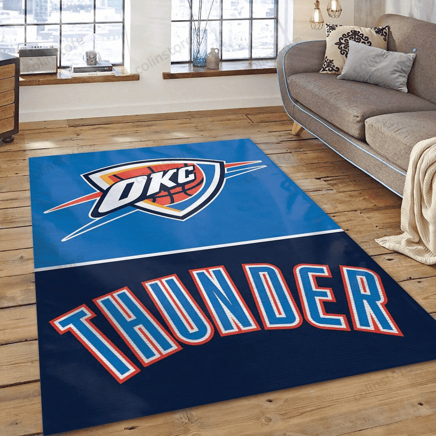 Oklahoma City Thunder Gifts 3D Rectangle Area Rug – Full Print Carpet For Living Room & Bedroom Home Decor