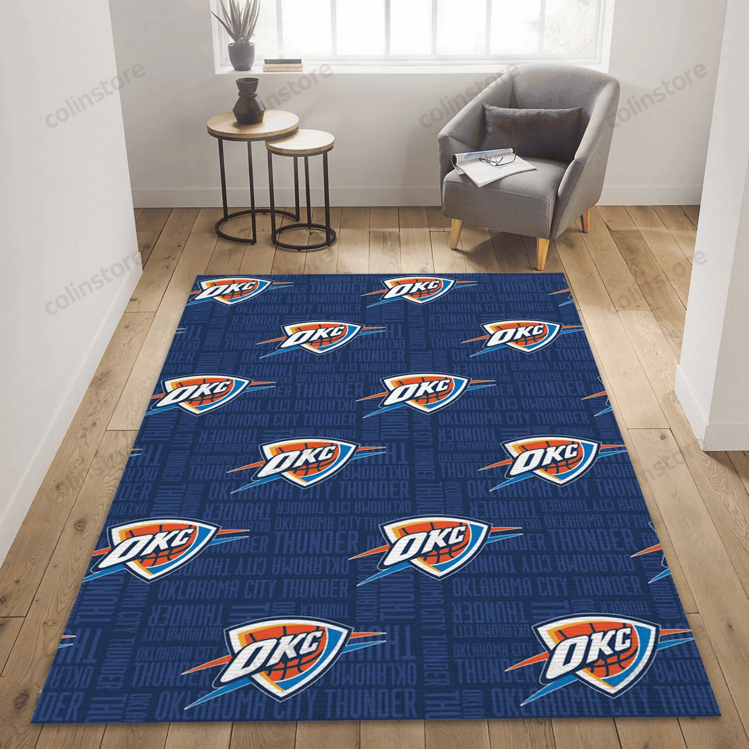 Oklahoma City Thunder Patterns 2 Rectangle Area Rug – Full Print Carpet For Living Room & Bedroom Home Decor