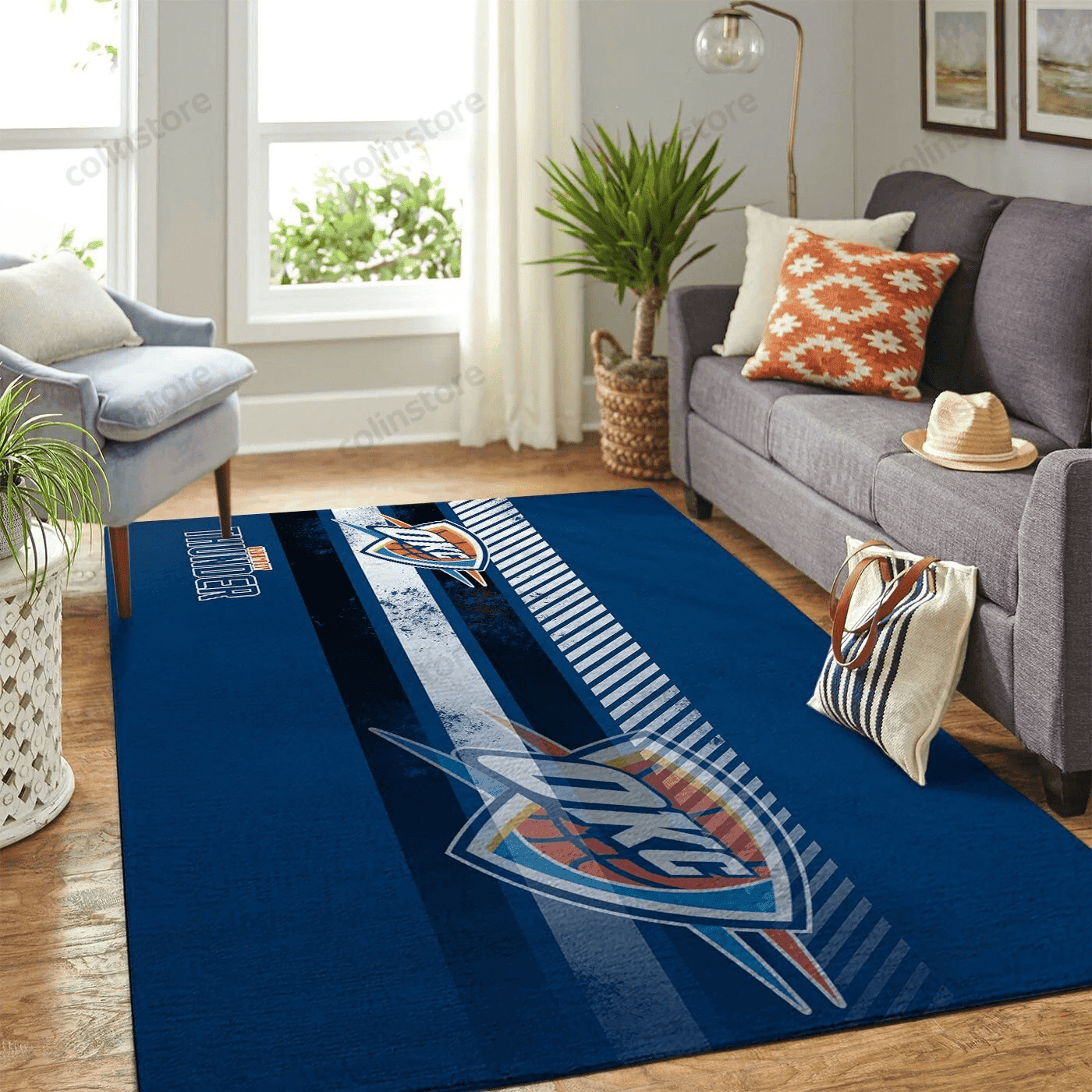 Oklahoma City Thunder Team Logo Nice Gift 3D Rectangle Area Rug – Full Print Carpet For Living Room & Bedroom Home Decor