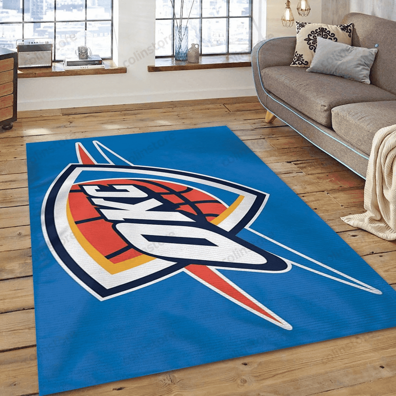 Oklahoma City Thunder Wincraft 3D Rectangle Area Rug – Full Print Carpet For Living Room & Bedroom Home Decor