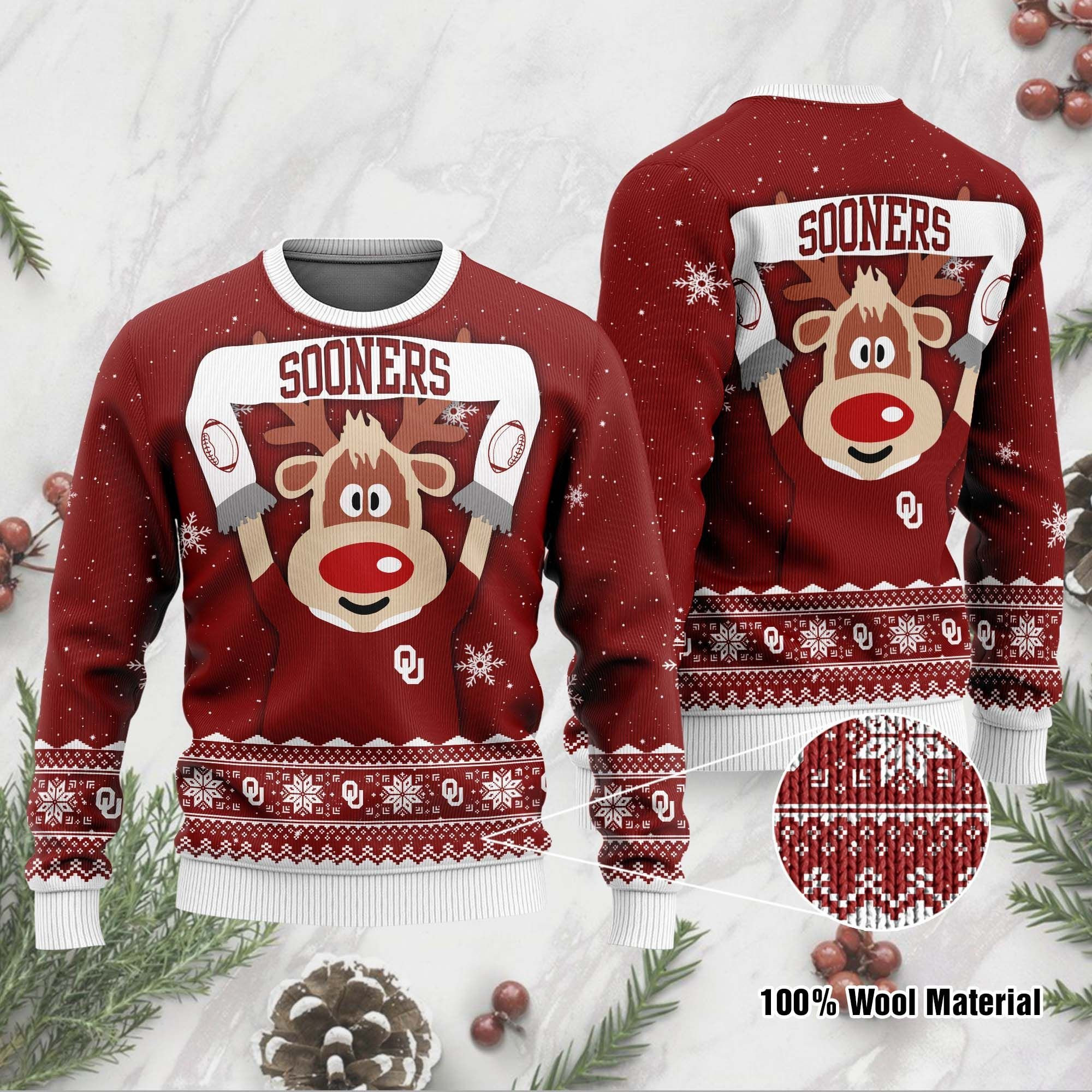 Oklahoma Sooners Funny Ugly Christmas Sweater, Perfect Holiday Gift