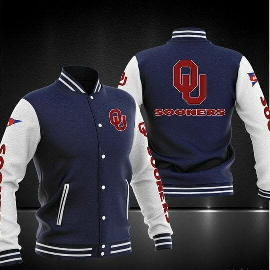 Oklahoma Sooners Navy Varsity Baseball Jacket for Men & Women | NCAA Team Fan Gift