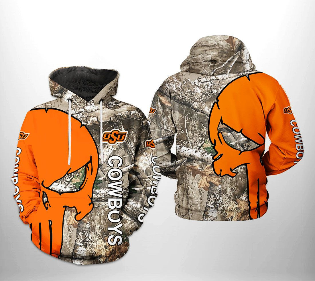 Oklahoma State Cowboys NCAA Camo Veteran Hunting 3D All Over Print Hoodie & Zip Hoodie