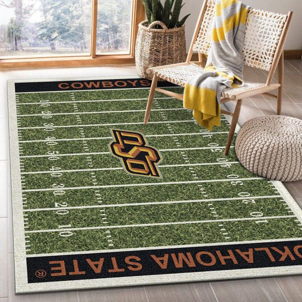 Oklahoma State Cowboys Team Home Field 3D Rectangle Area Rug – Full Print Carpet For Living Room & Bedroom Home Decor