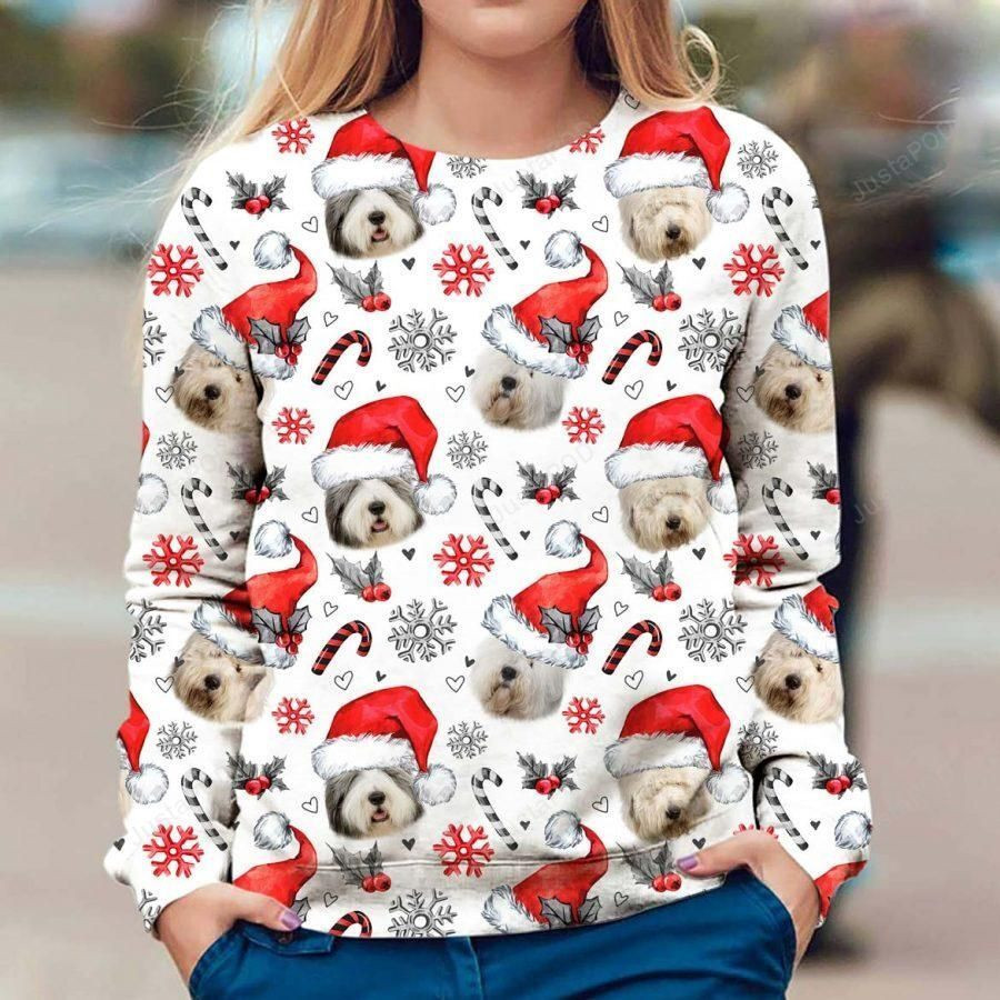 Old English Sheepdog Ugly Christmas Sweater, Perfect Holiday Gift