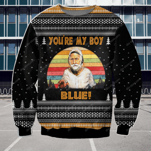 Old School Patrick Cranshaw You'Re My Boy Blue For Unisex Ugly Christmas Sweater, Perfect Holiday Gift