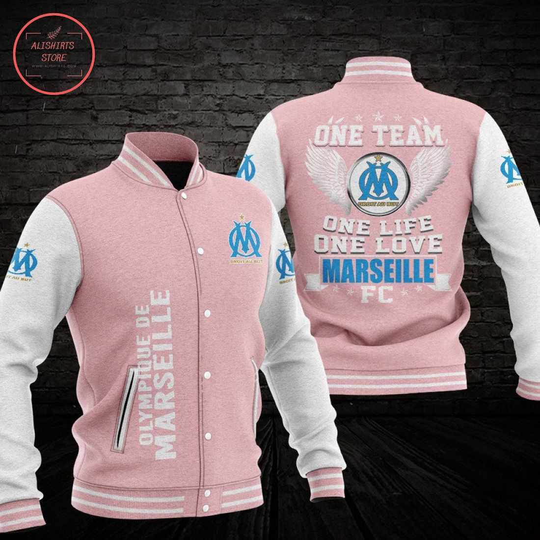 Olympique de Marseille Varsity Baseball Jacket for Men & Women | Soccer Team Fan Gift