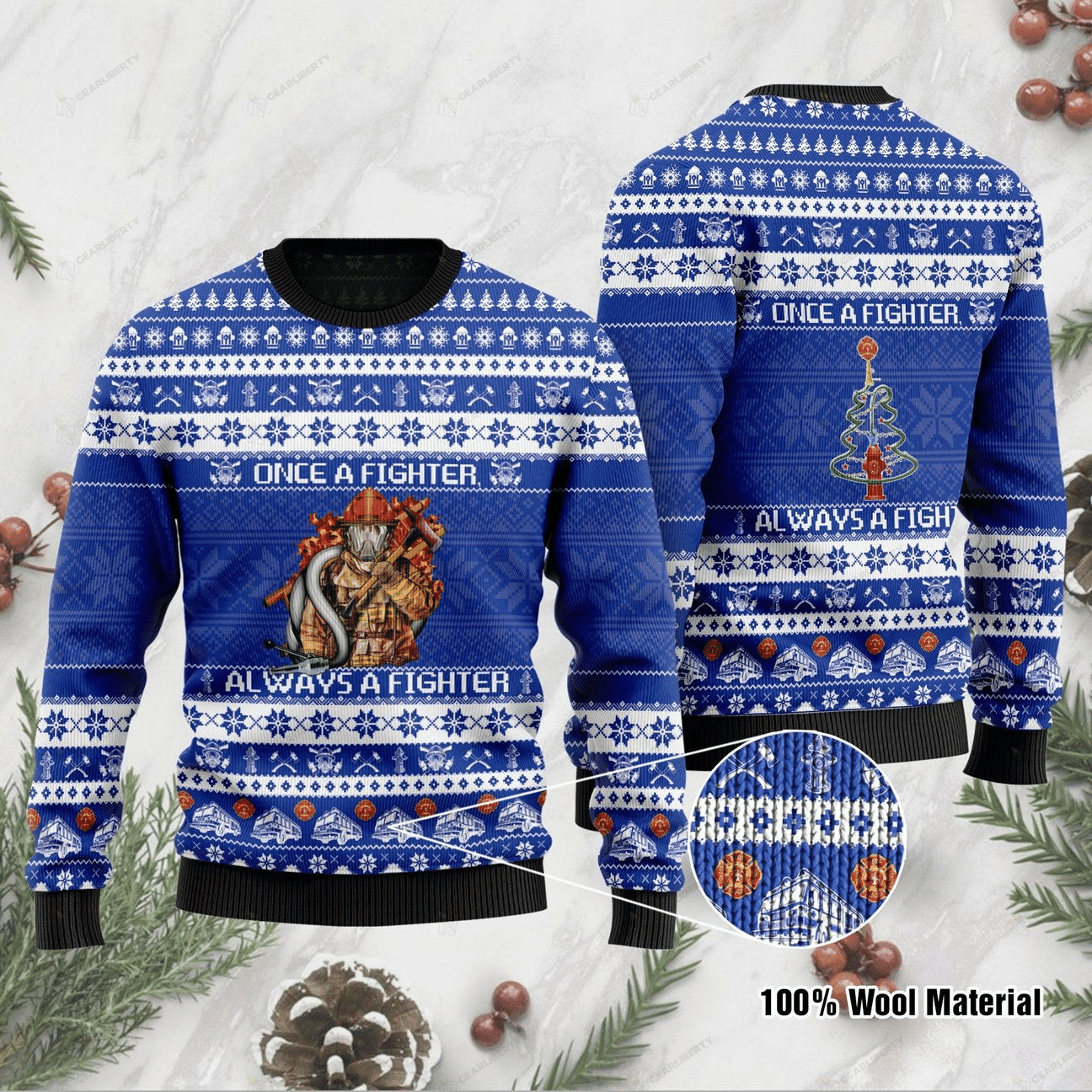 Once A Fighter Always A Fighter Ugly Christmas Sweater, Perfect Holiday Gift